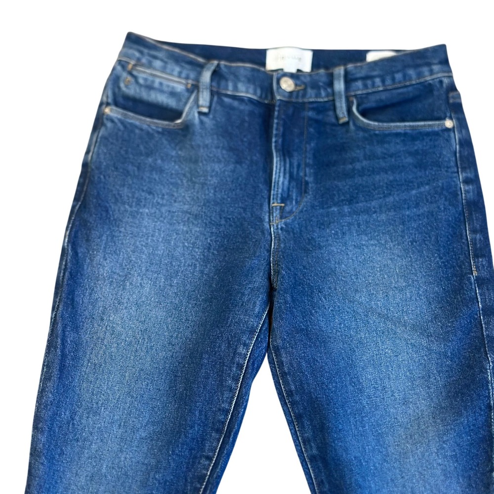 FRAME Le High Flare Jeans Womens 29 Blue Excellent High Rise Sidecar LHF118 - Picture 3 of 8